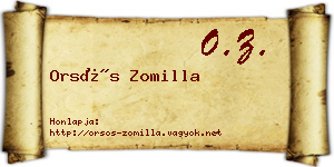 Orsós Zomilla névjegykártya